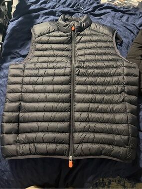 Save The Duck Men's Quilted Black Packable Puffer Vest
